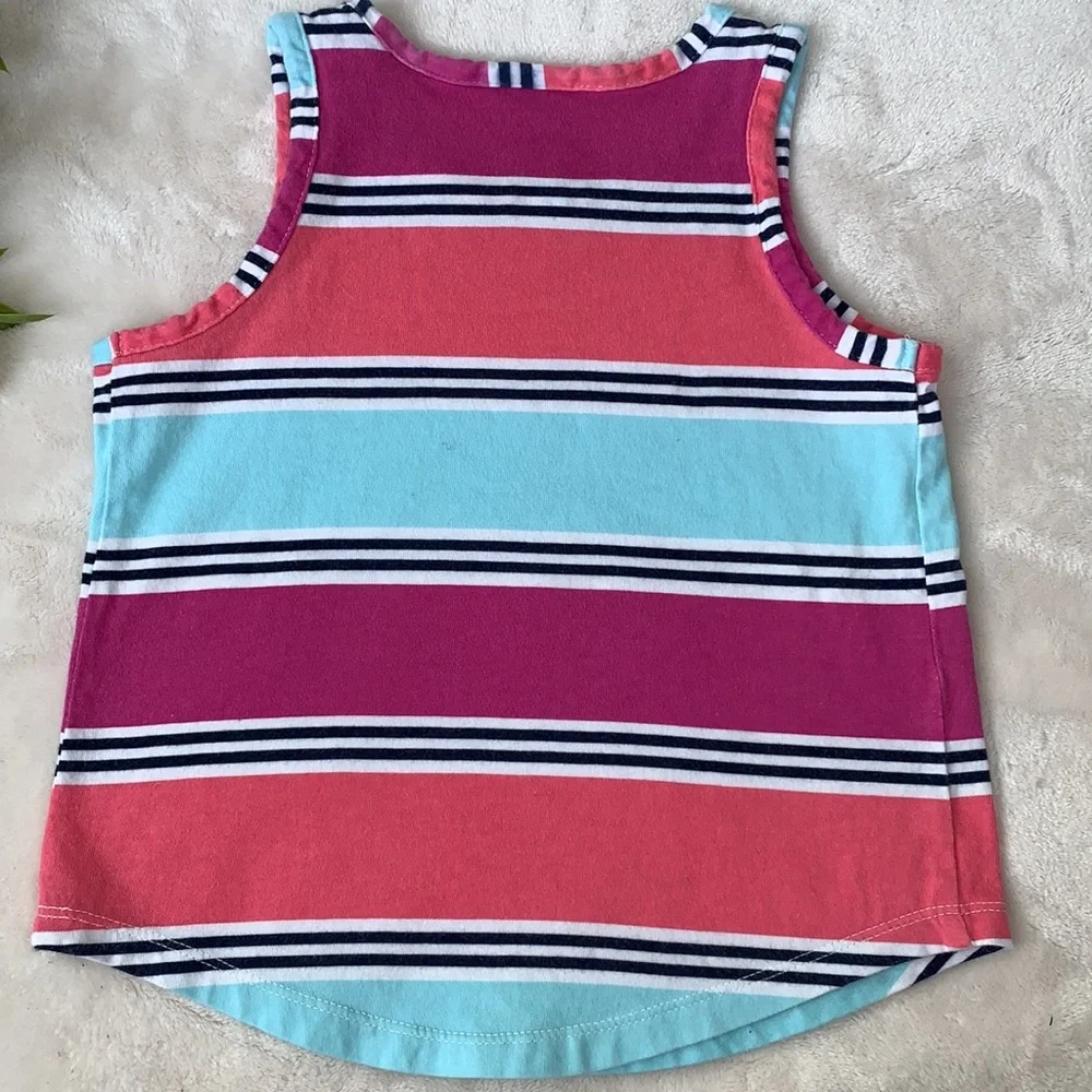 Gymboree Purple Pink Blue Striped Tank Top 4 EUC